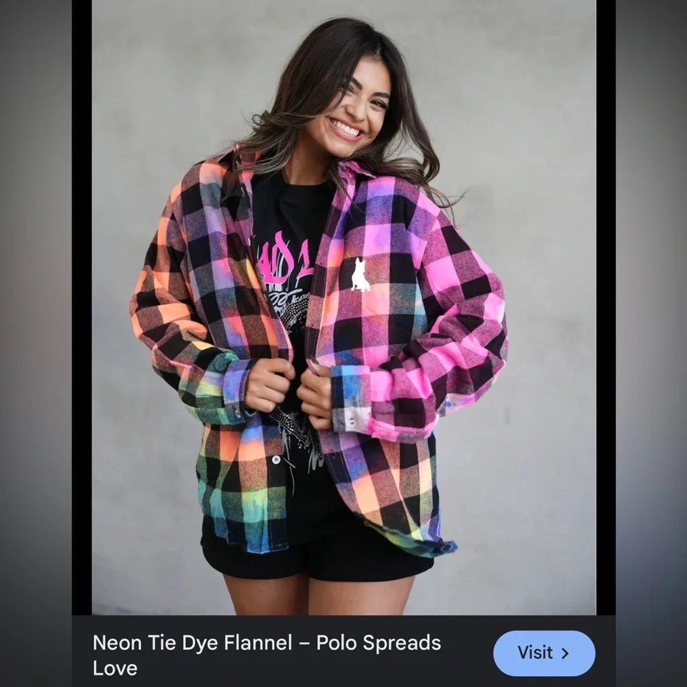 Spread Love tie dye flannel size M - Picture 7 of 8